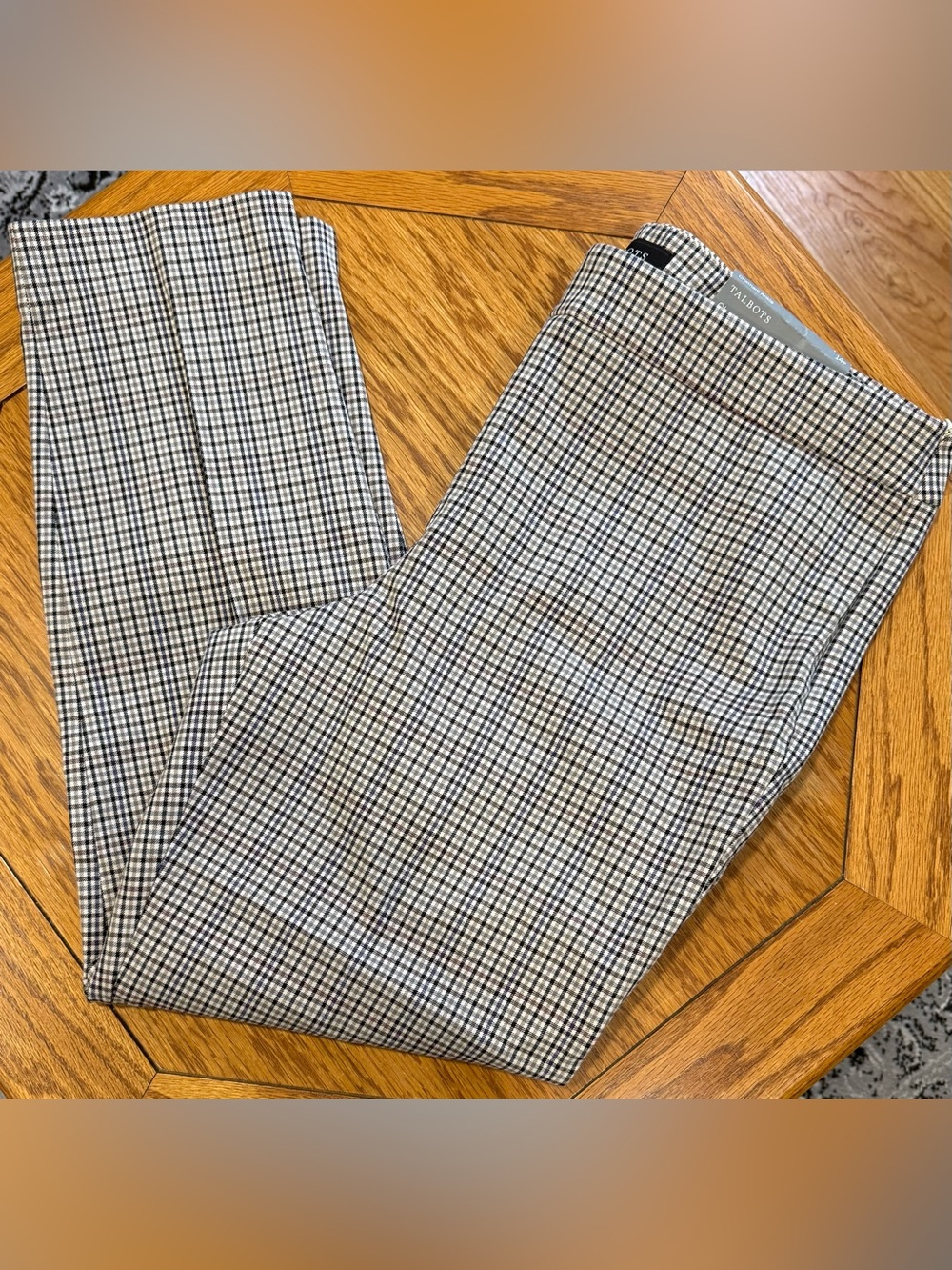 Talbots Chatham Ankle Tan/ Black Plaid Pants - Picture 3 of 11